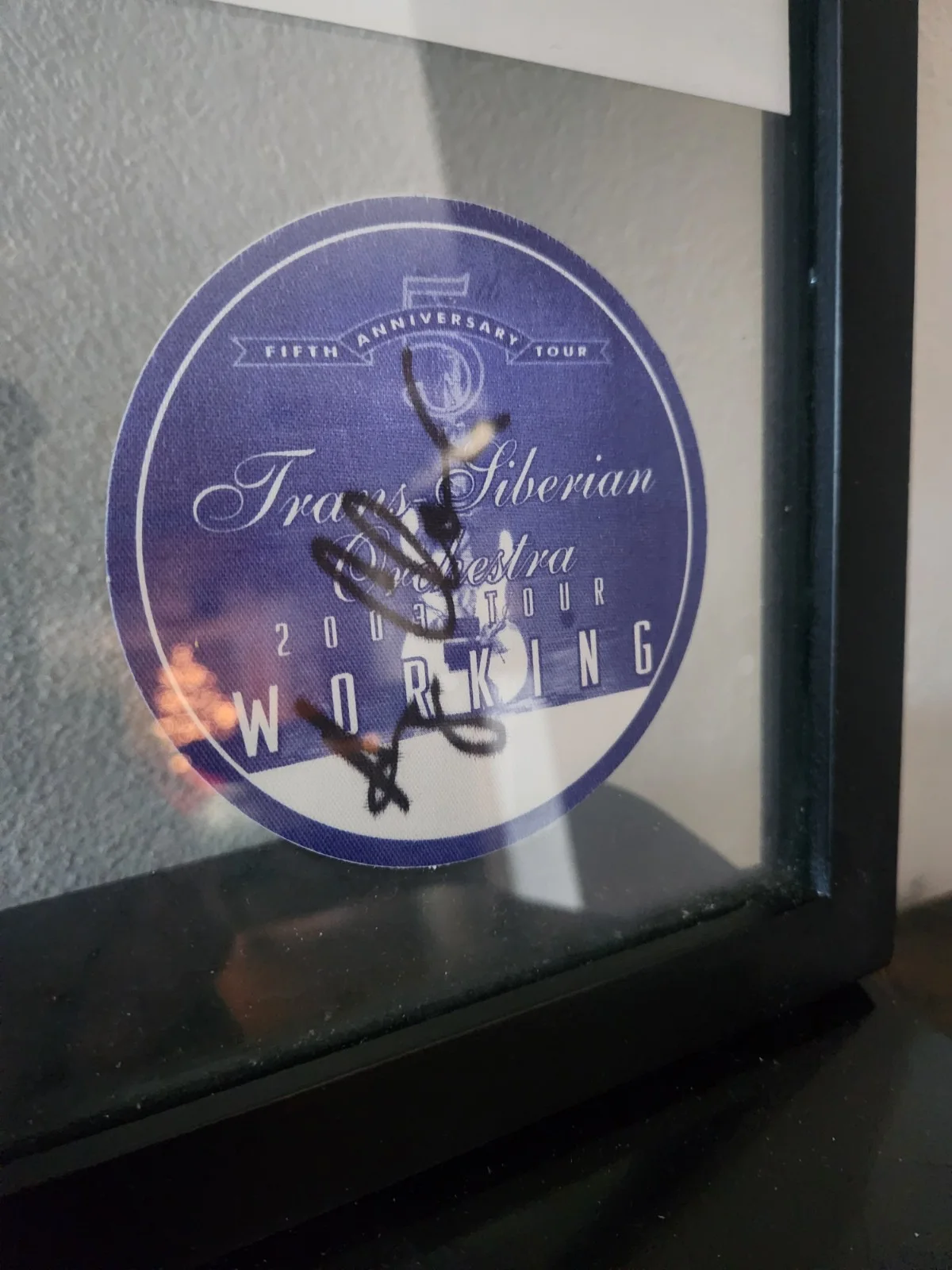 Angus Clark Autographed Photo Trans Siberian Orchestra Ticket Framed, image 3