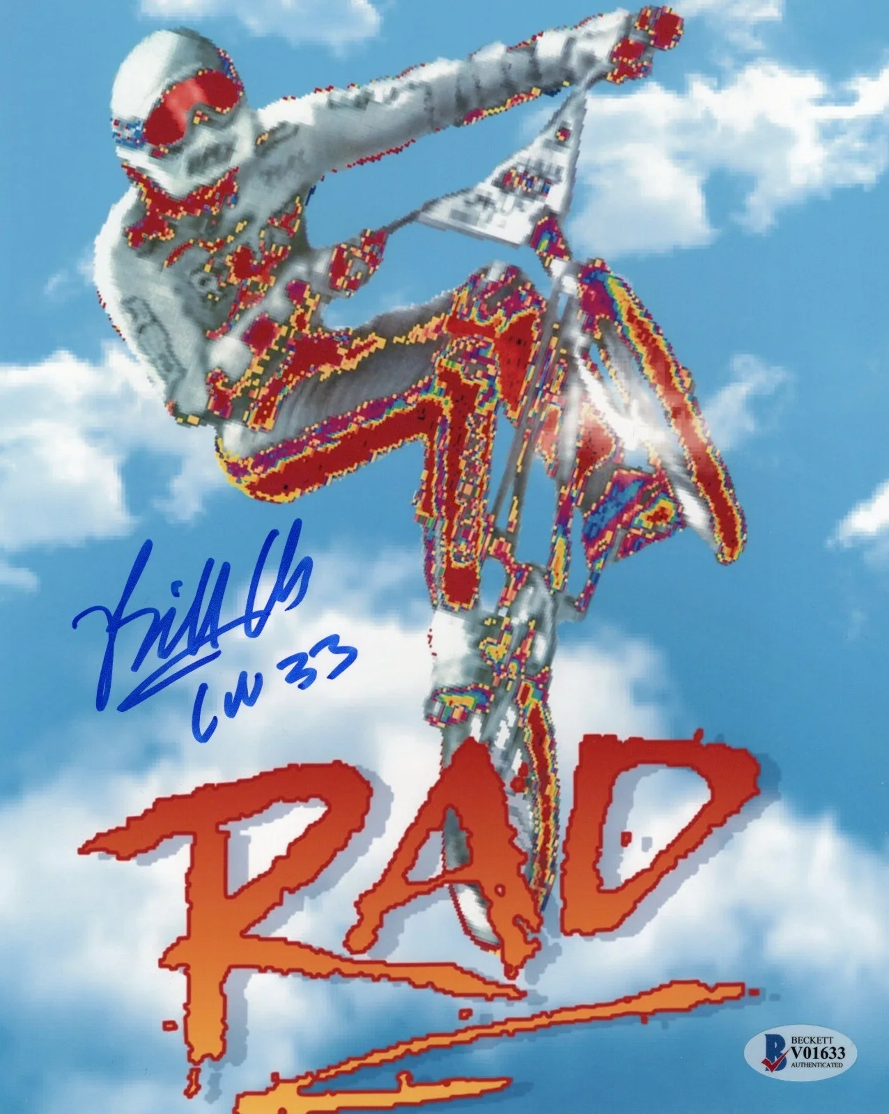 BILL ALLEN SIGNED 'RAD' CRU JONES #33 8x10 MOVIE PHOTO 6 BAS BECKETT COA PROOF, изображение 2