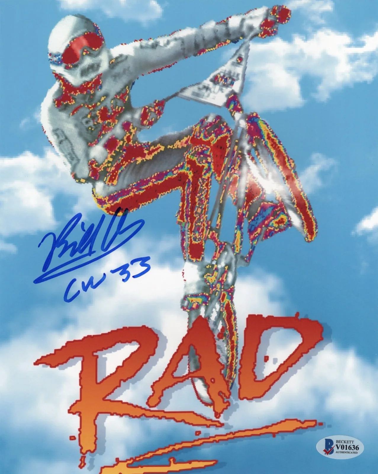 BILL ALLEN SIGNED 'RAD' CRU JONES #33 8x10 MOVIE PHOTO 7 BAS BECKETT COA PROOF, изображение 2