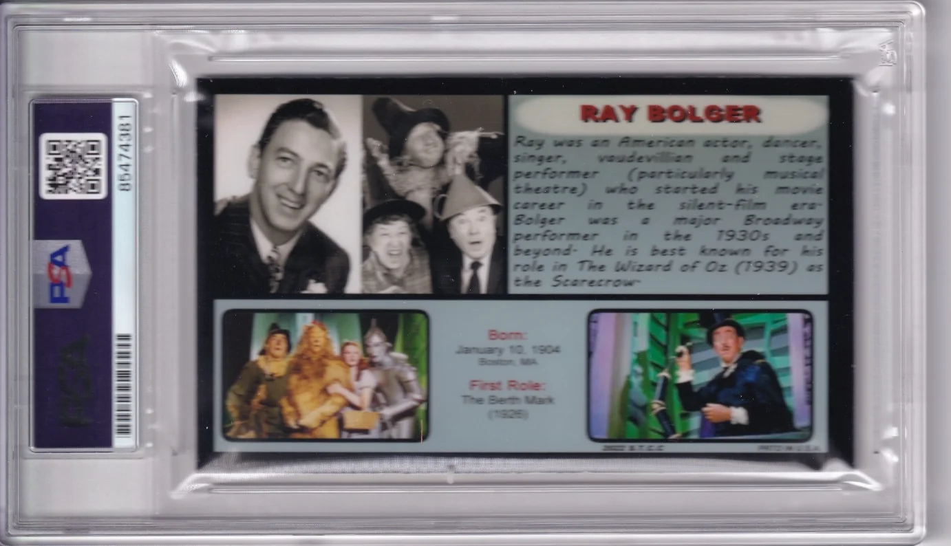 Ray Bolger Wizard of Oz The Scarecrow signed autograph card PSA DNA, изображение 2