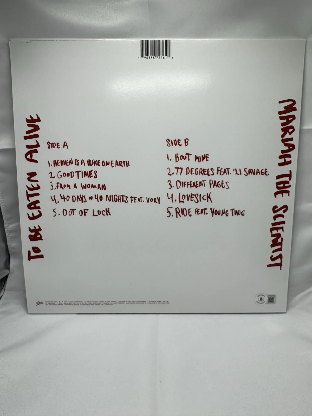 Mariah The Scientist Autograph Signed To Be Eaten Alive Vinyl LP Beckett COA, image 3