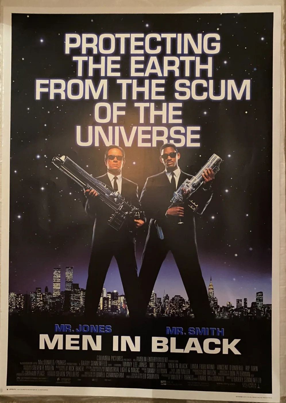 large MEN IN BLACK orig poster 1997 Mr Jones Mr Smith 2ft x 3ft GB Posters, image 2