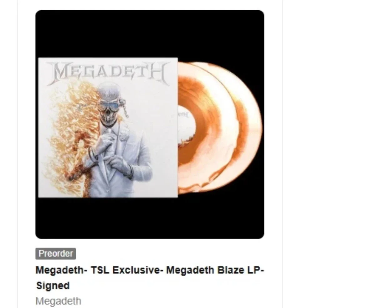 Megadeth- TSL Exclusive- Megadeth Blaze LP- Signed IN HAND, image 4