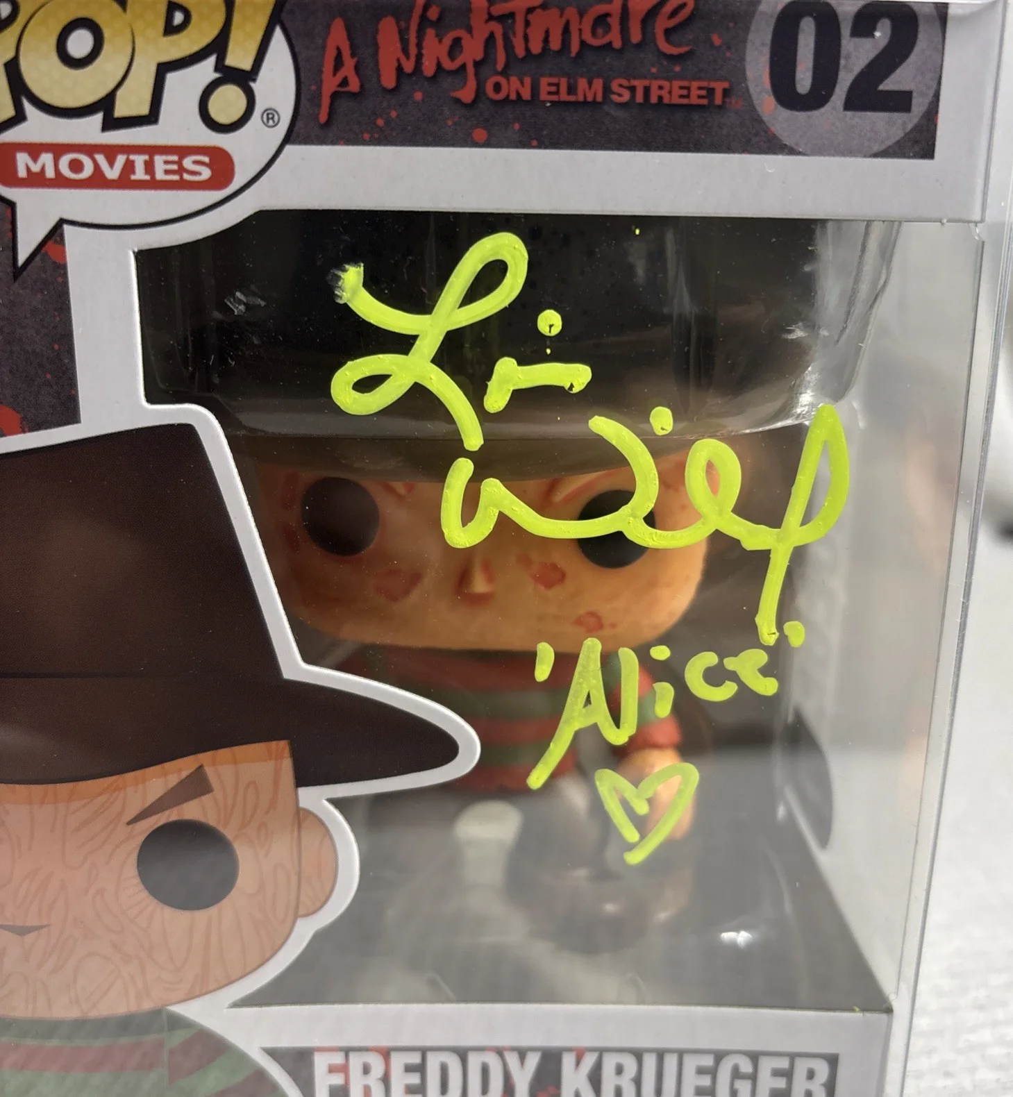 Lisa Wilcox — Lisa Wilcox Signed Funko Pop! Movies #02 "Freddy Krueger" - SWAU COA, изображение 2