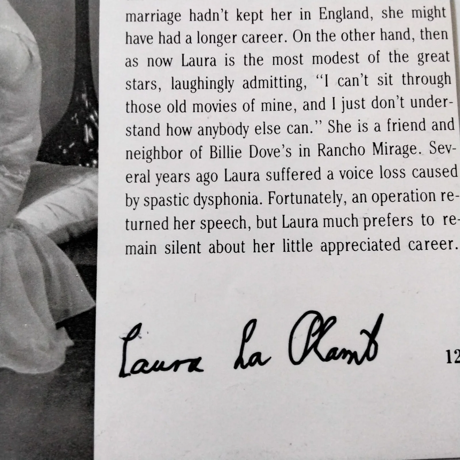 Laura La Plante SIGNED Book Page Silent Film Actress Cat & Canary Show Boat, изображение 4