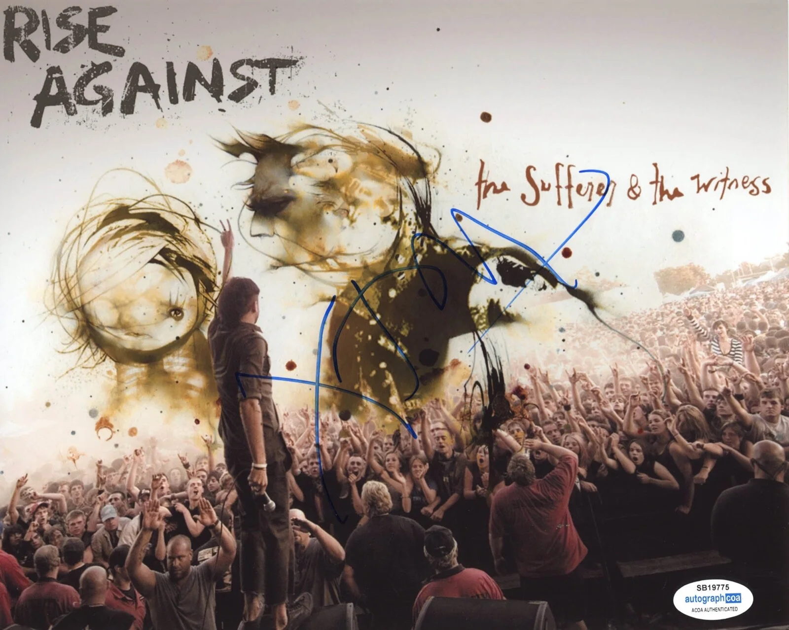 TIM McILRATH — Tim McIlrath signed "RISE AGAINST" 8x10 Photo PROOF Suffering & Witness ACOA COA, изображение 3