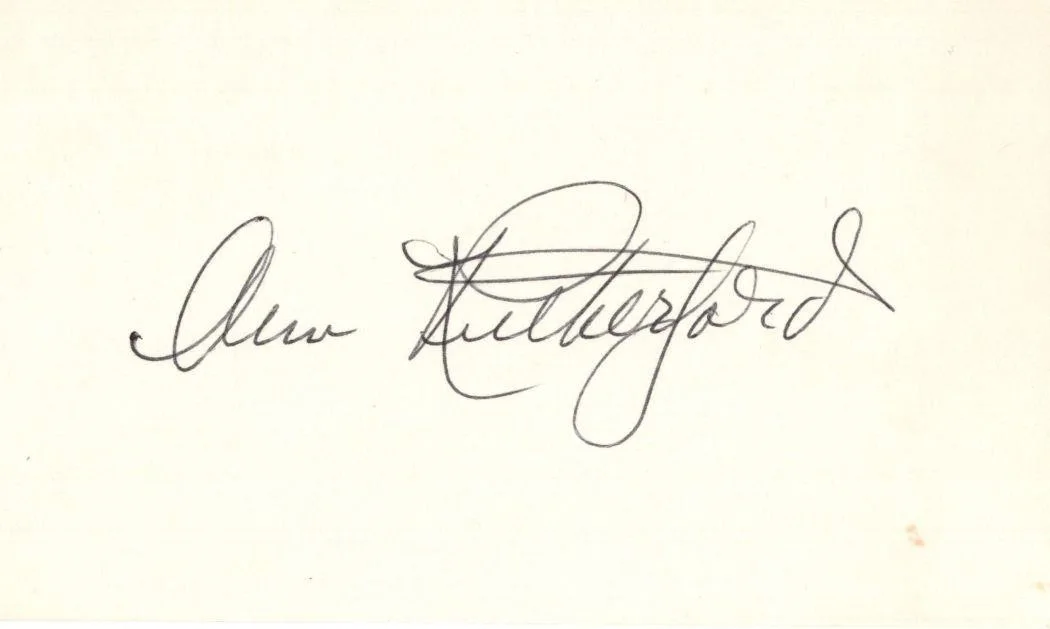 ANN RUTHERFORD — ANN RUTHERFORD ORIGINAL VINTAGE SIGNED AUTOGRAPHED INDEX CARD