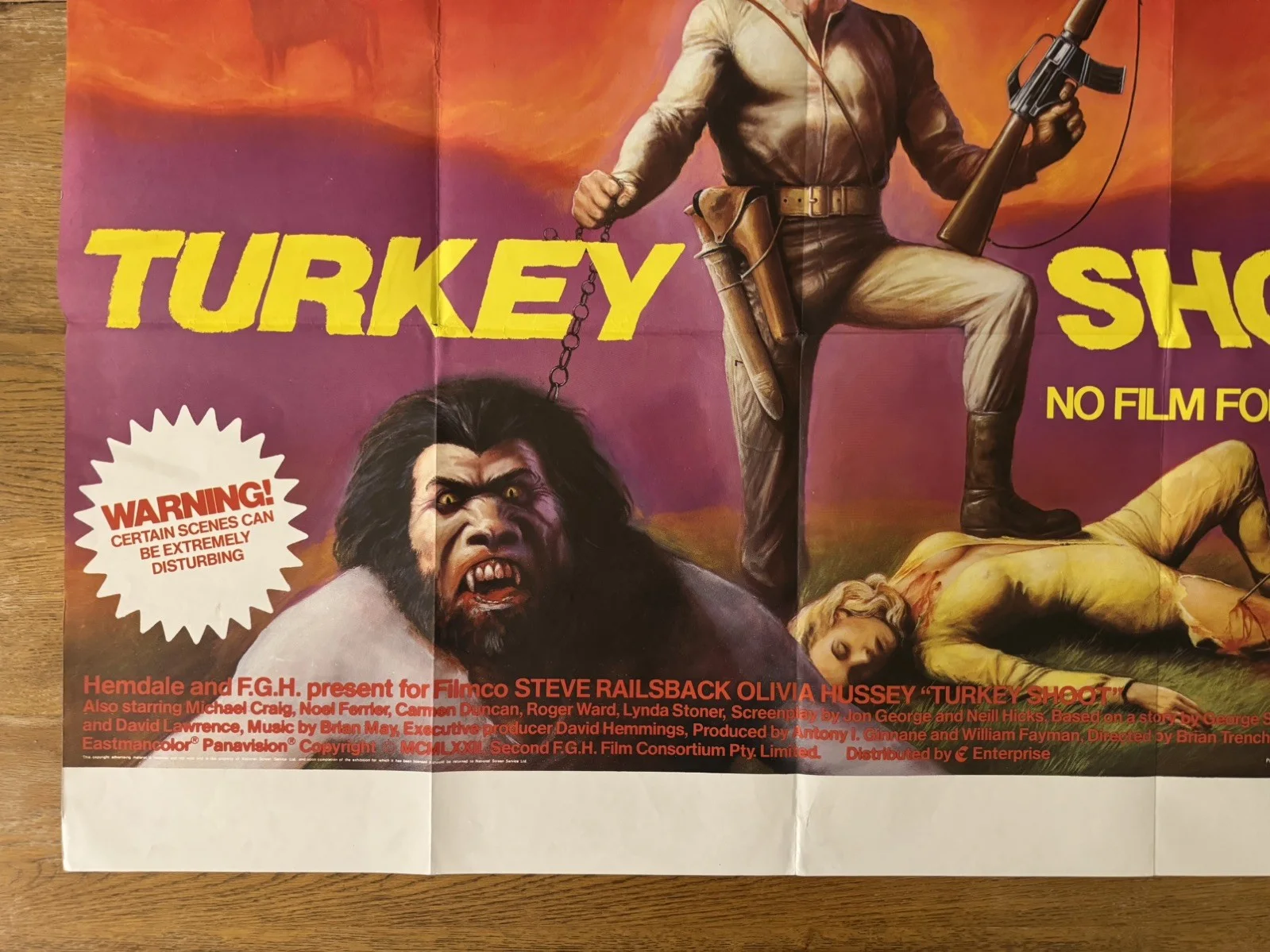 TURKEY SHOOT (1982) rare original UK quad movie poster - Oz cult exploitation, изображение 2