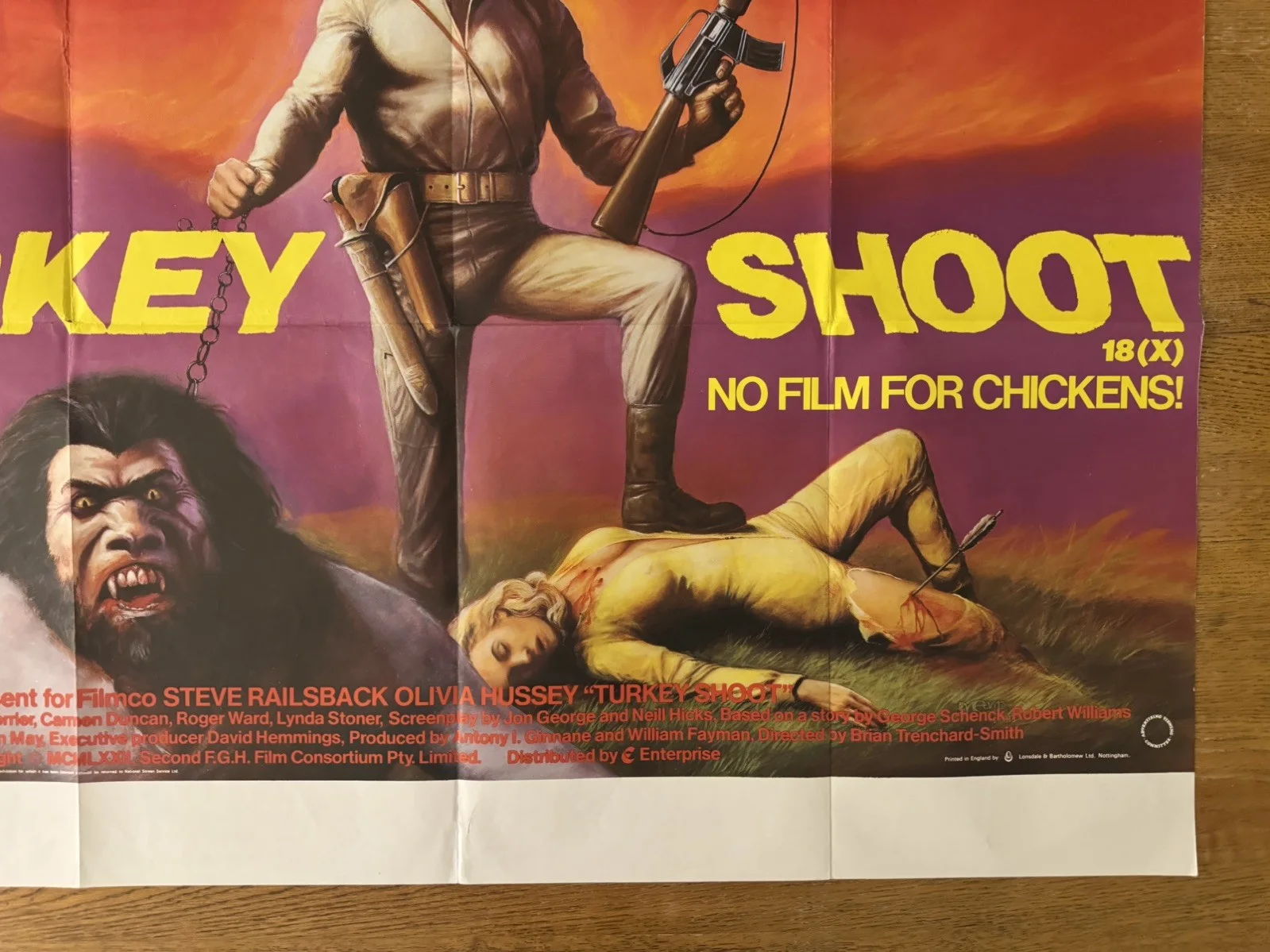 TURKEY SHOOT (1982) rare original UK quad movie poster - Oz cult exploitation, изображение 3
