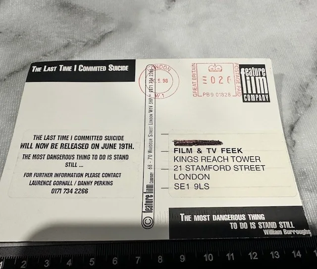 EXCLUSIVE The Last Time I Commited Suicide/Keanu Reeves 1997 Press Postcard, изображение 2