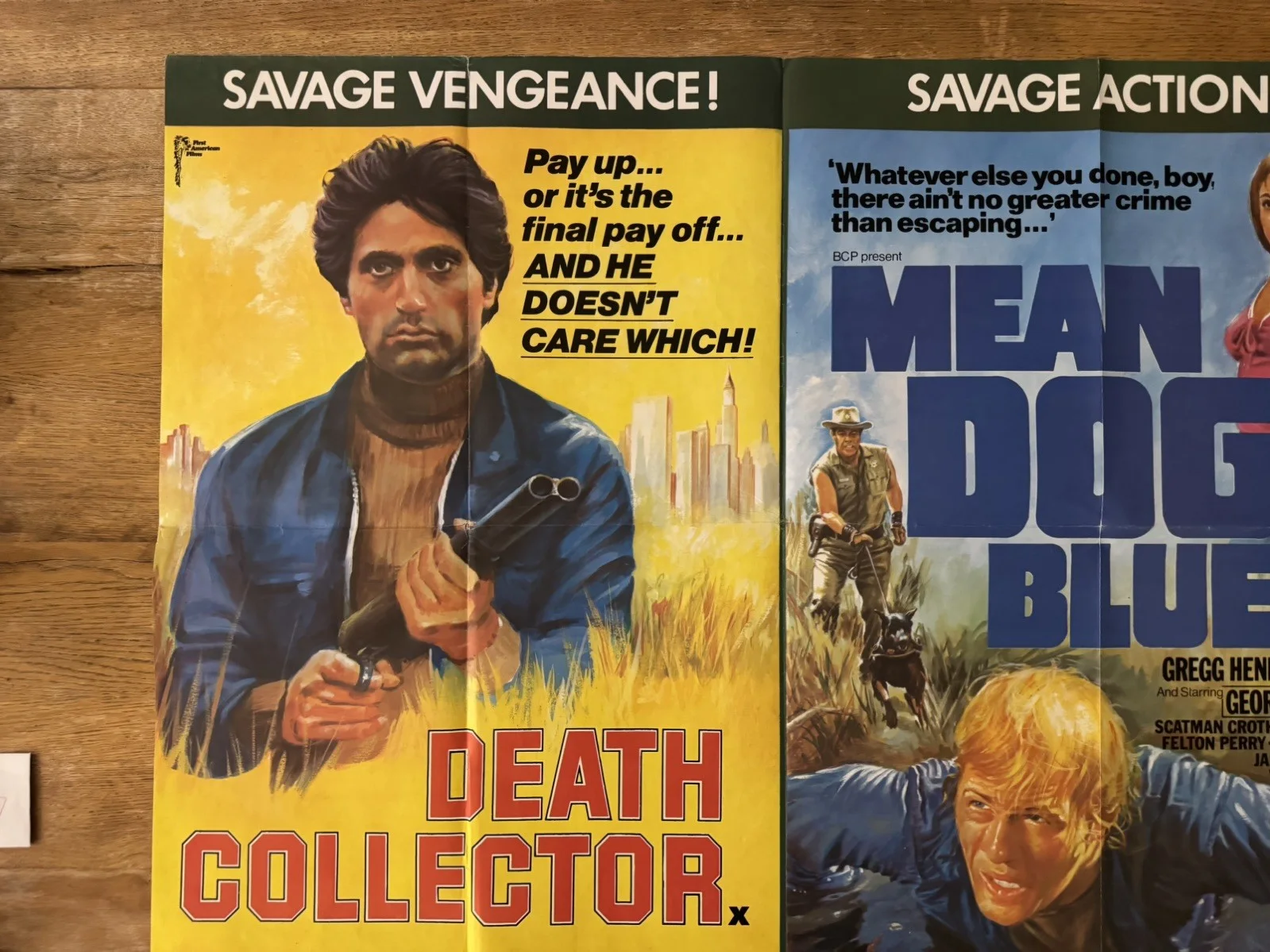 DEATH COLLECTOR / MEAN DOG BLUES DOUBLE BILL UK QUAD CINEMA POSTER ORIGINAL, изображение 2