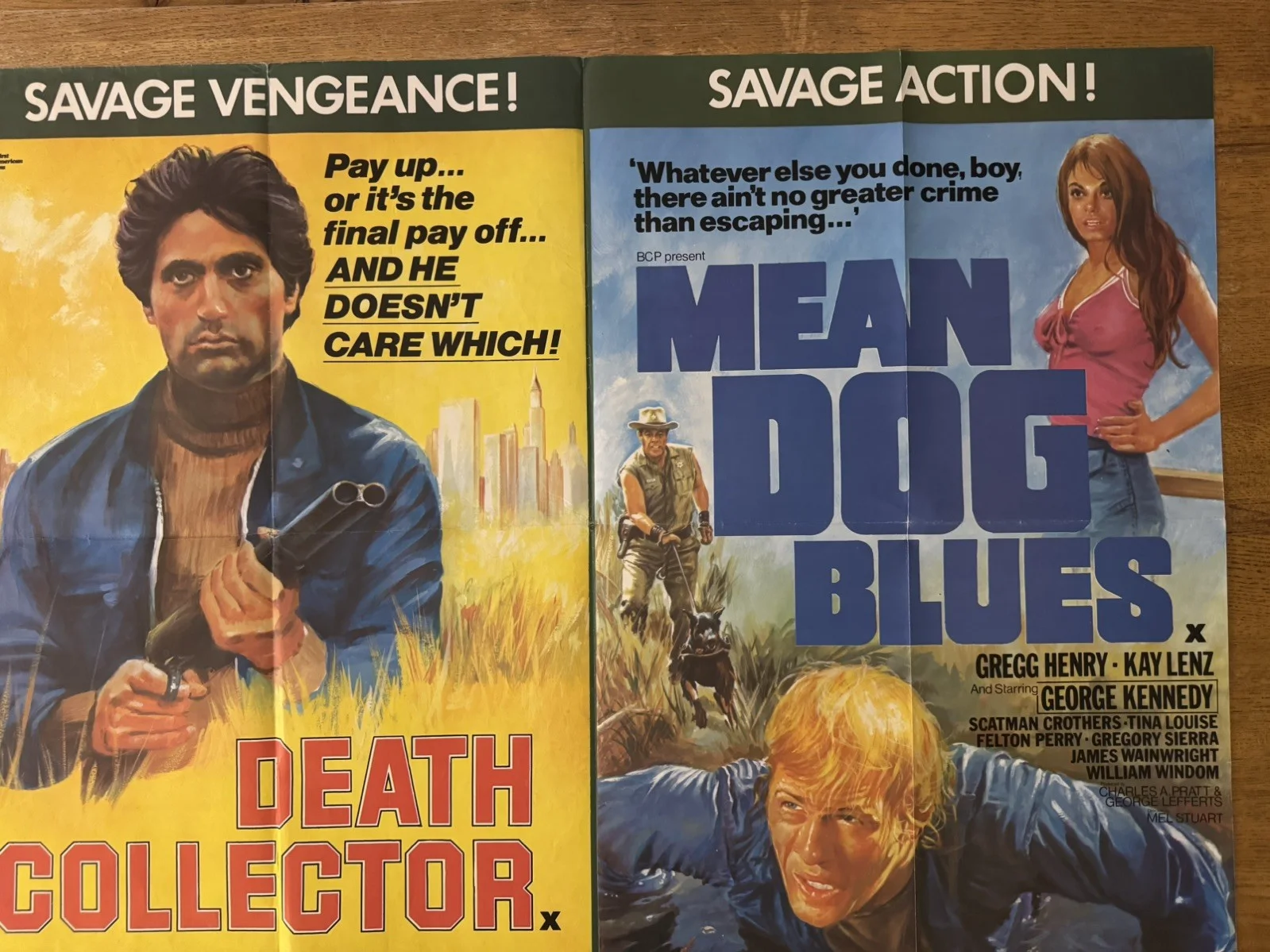 DEATH COLLECTOR / MEAN DOG BLUES DOUBLE BILL UK QUAD CINEMA POSTER ORIGINAL, изображение 3