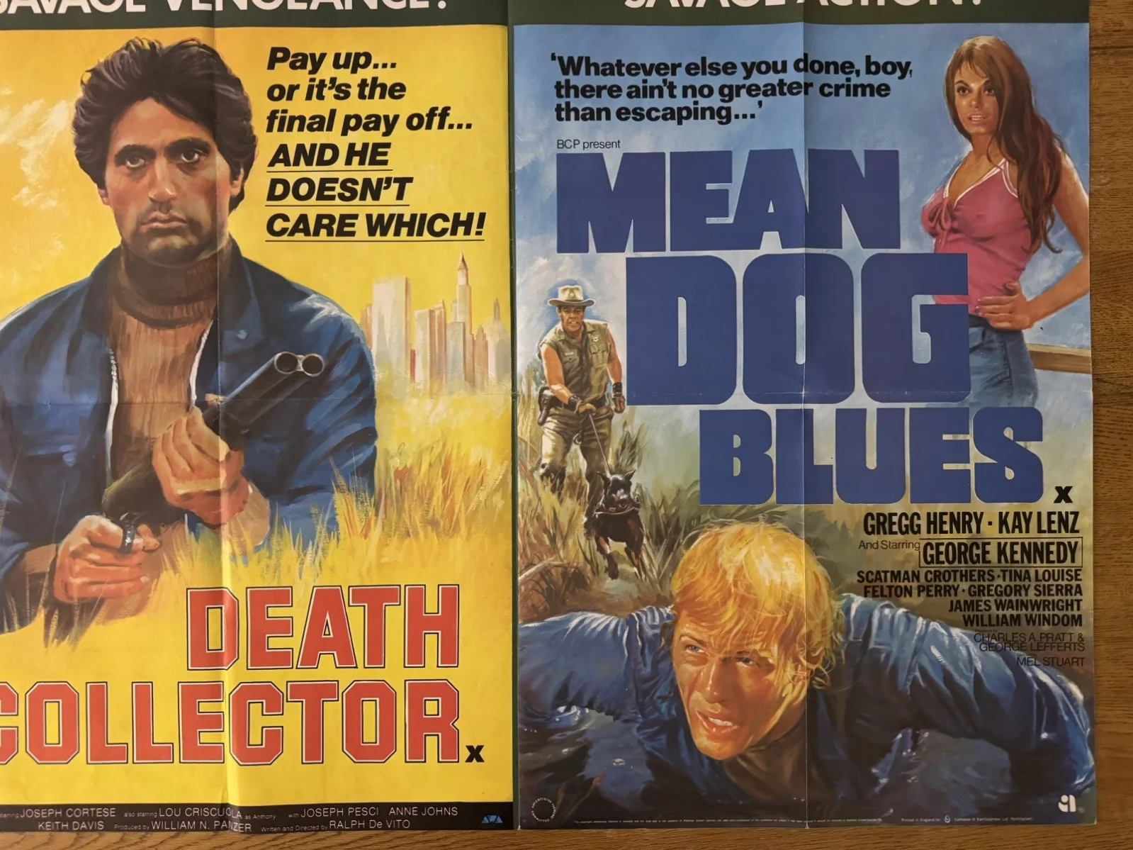 DEATH COLLECTOR / MEAN DOG BLUES DOUBLE BILL UK QUAD CINEMA POSTER ORIGINAL, изображение 4