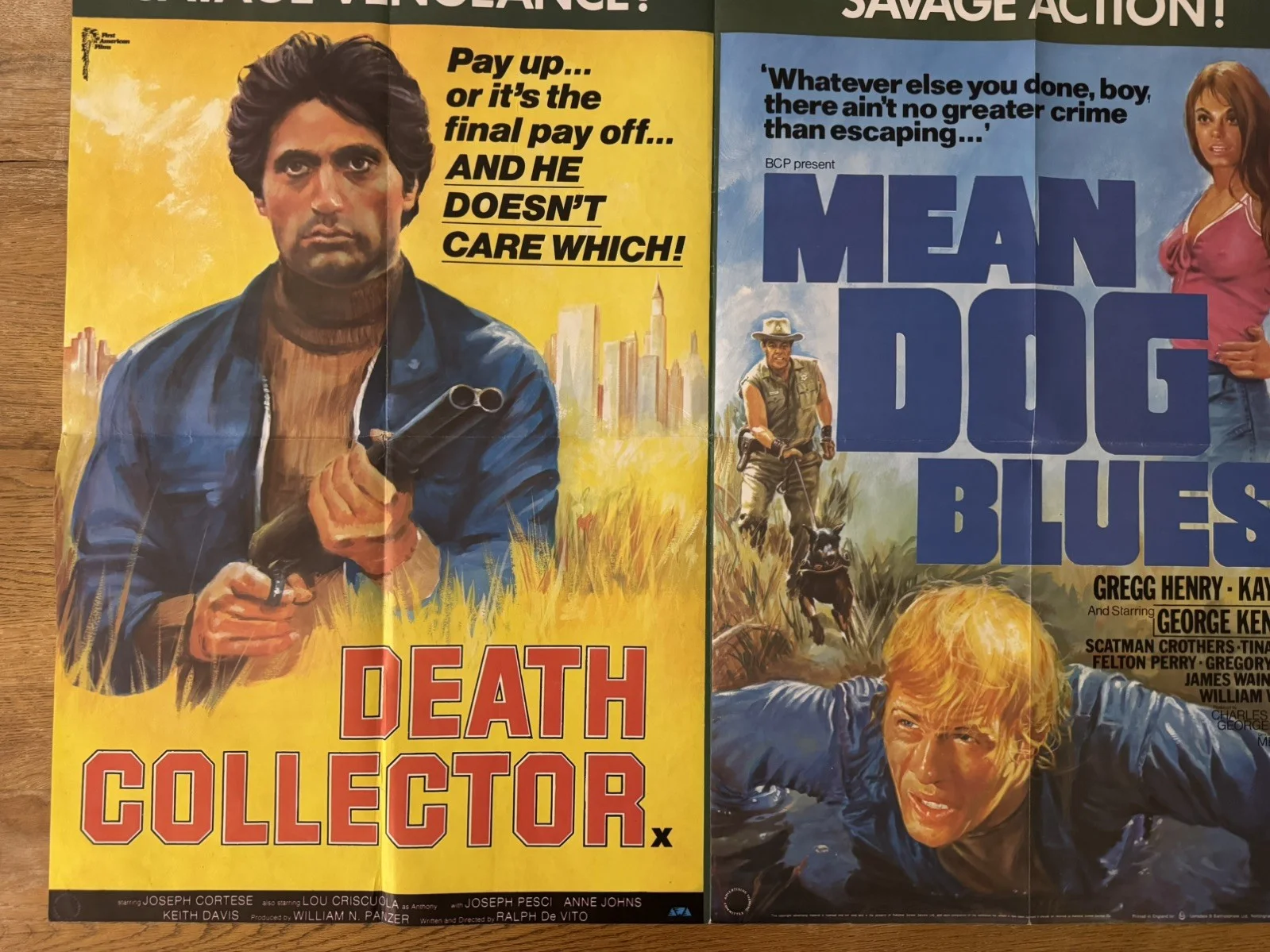 DEATH COLLECTOR / MEAN DOG BLUES DOUBLE BILL UK QUAD CINEMA POSTER ORIGINAL, изображение 5