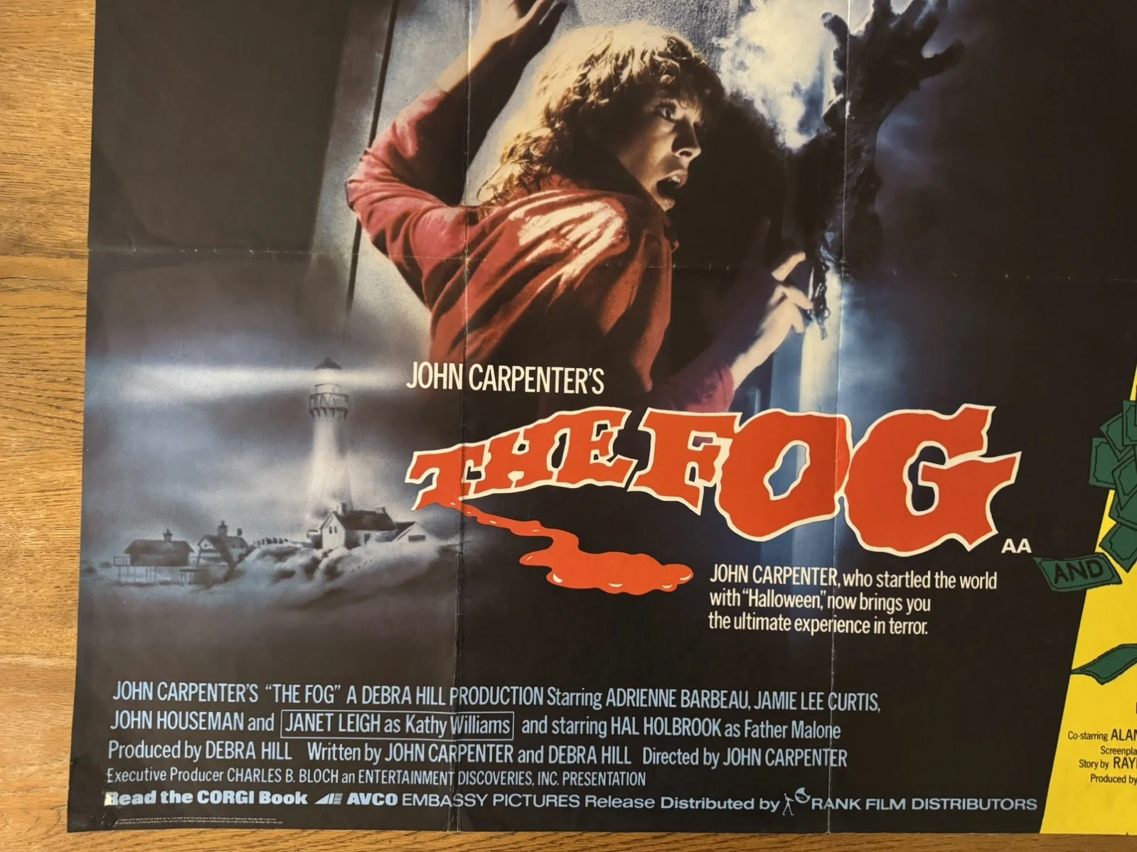 John Carpenter's The Fog Original 1980 DB Quad Poster Adrienne Barbeau, изображение 3