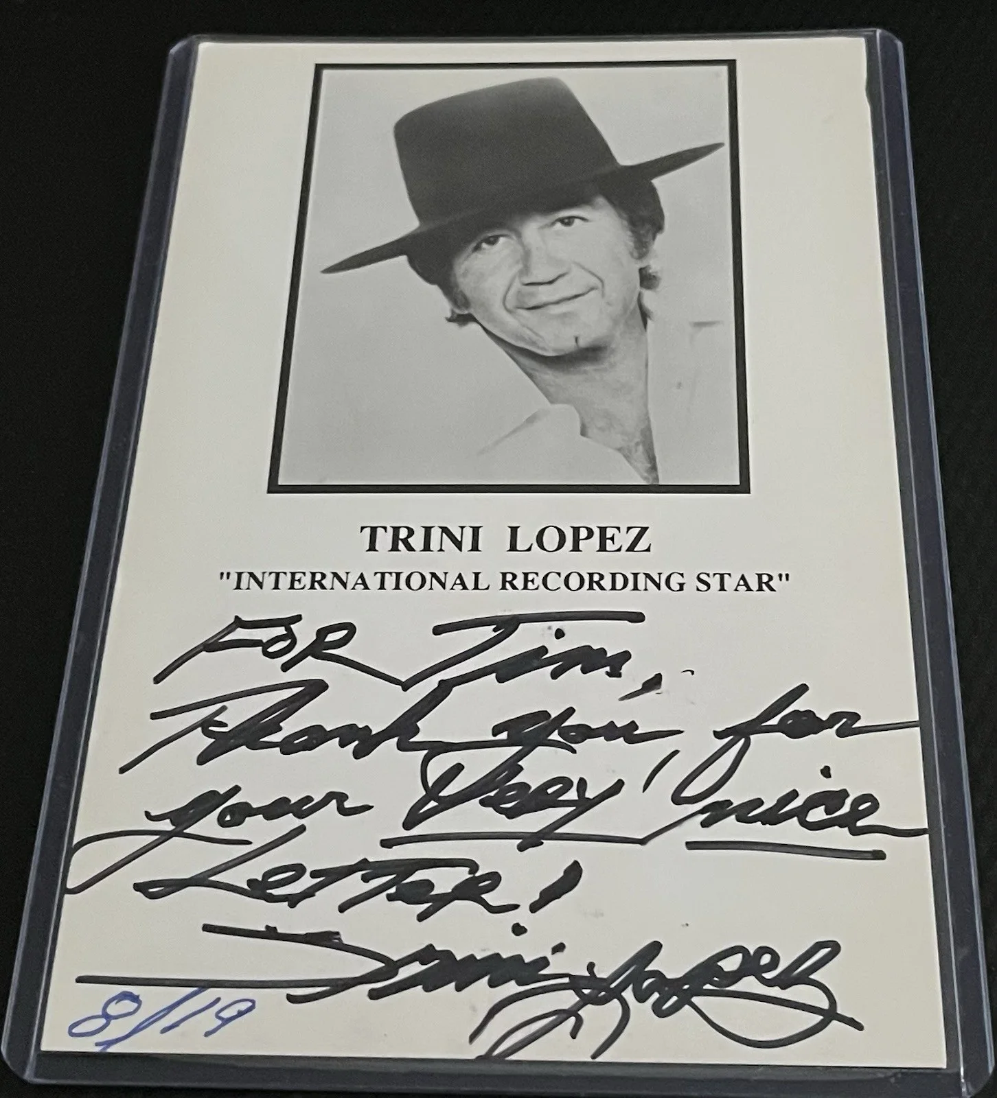 Trini Lopez — Trini Lopez International Recording Star Signed 4x6 Autograph w/ COA & Top Load, изображение 2
