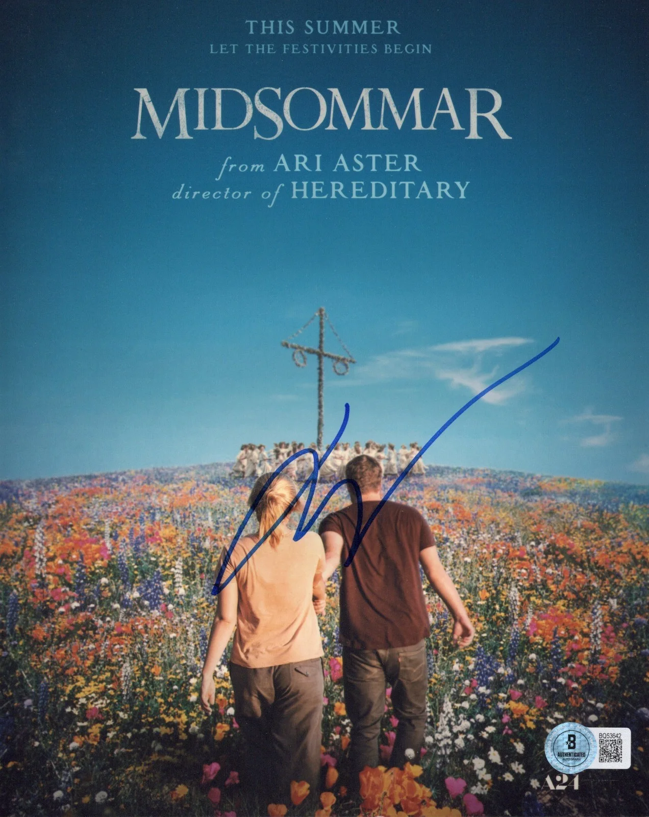 DIRECTOR ARI ASTER SIGNED 'MIDSOMMAR' 8x10 MOVIE POSTER PHOTO BAS BECKETT COA, изображение 2
