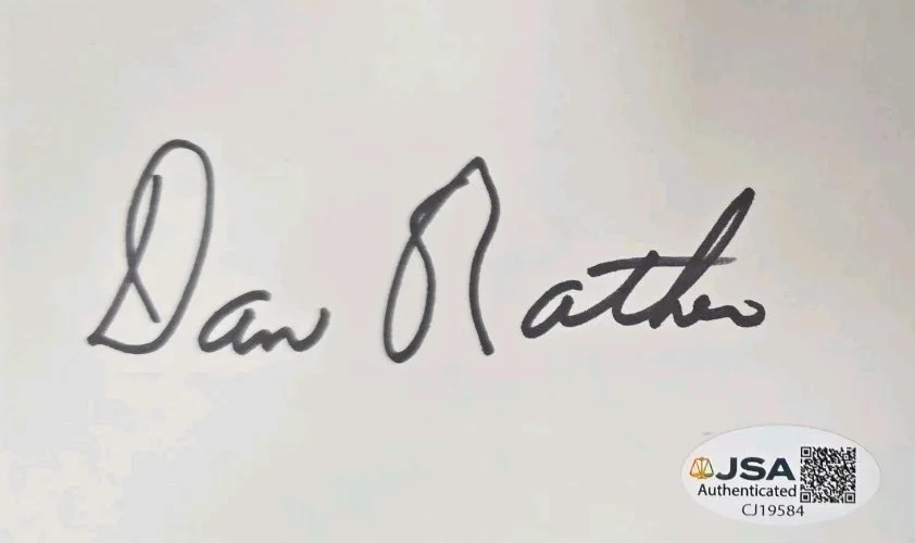 Dan Rather — Dan Rather Signed 3X5 Cut JSA Certified, image 2