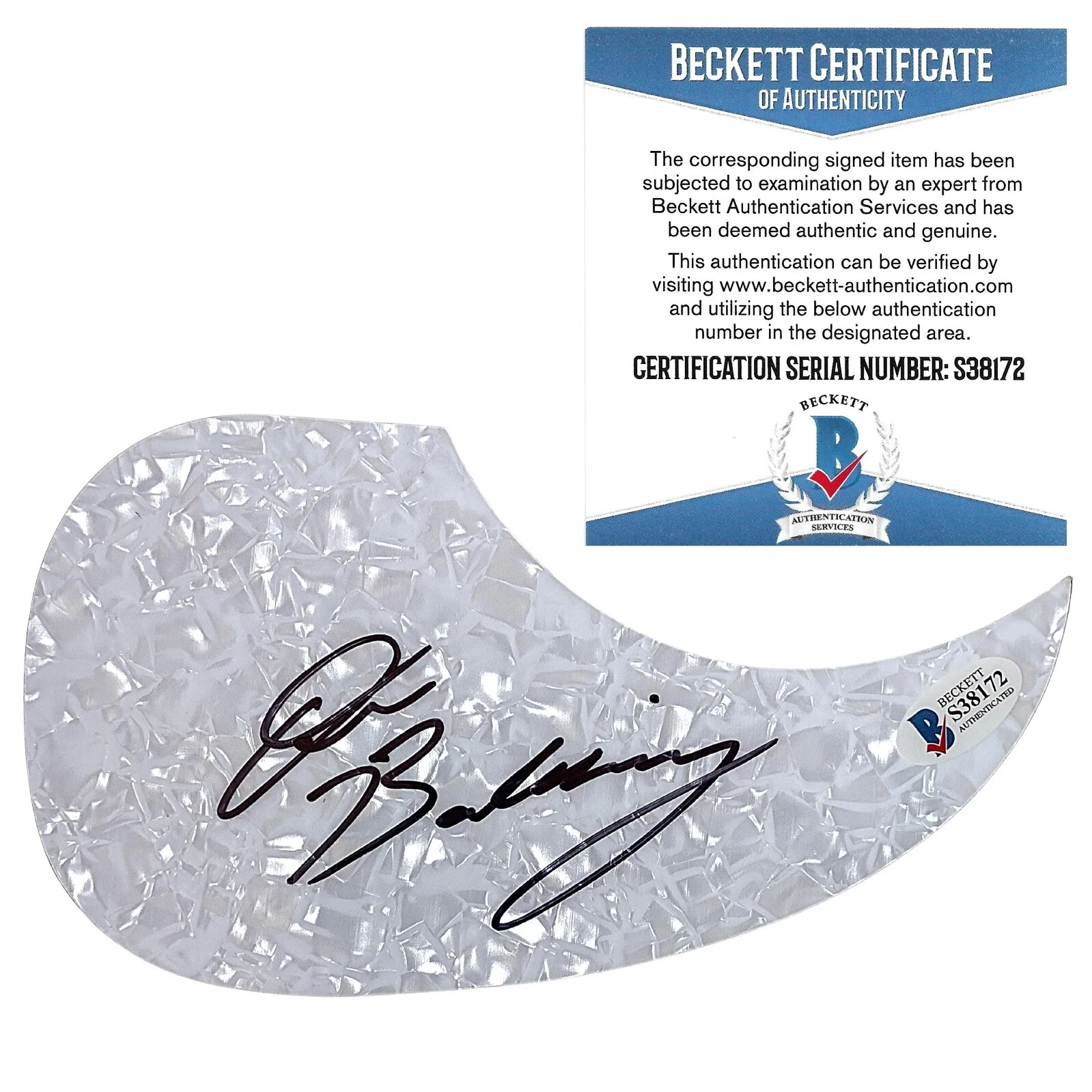 Drew Baldridge Signed Acoustic Guitar Pick Guard Country Music Beckett Autograph, изображение 3
