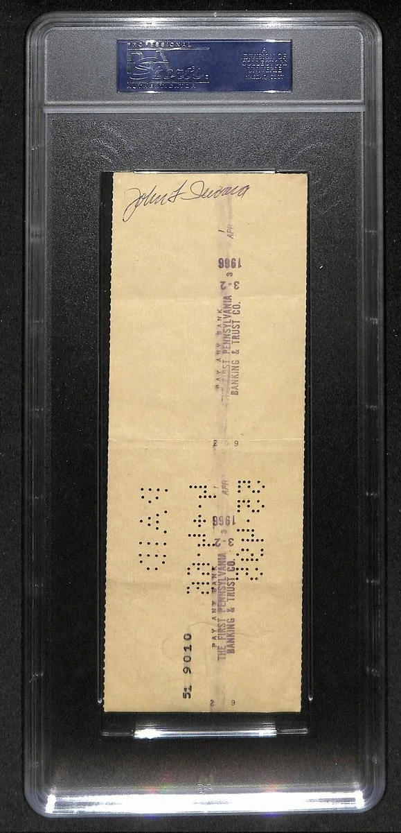 Willie Mosconi Billiards Champ Signed/Autographed 1966 Bank Check PSA/DNA 203416, изображение 2