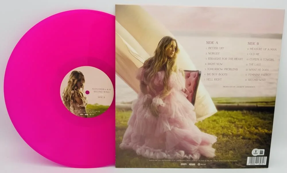 ALEXANDRA KAY — ALEXANDRA KAY SIGNED SECOND WIND PINK VINYL RECORD COUNTRY AUTOGRAPH BAS K75, image 3