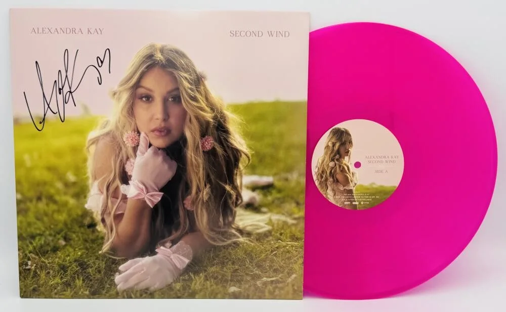 ALEXANDRA KAY — ALEXANDRA KAY SIGNED SECOND WIND PINK VINYL RECORD COUNTRY AUTOGRAPH BAS K75, image 5