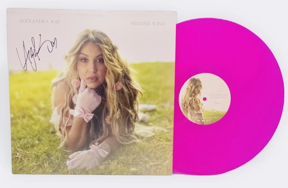 ALEXANDRA KAY — ALEXANDRA KAY SIGNED SECOND WIND PINK VINYL RECORD COUNTRY AUTOGRAPH BAS K74