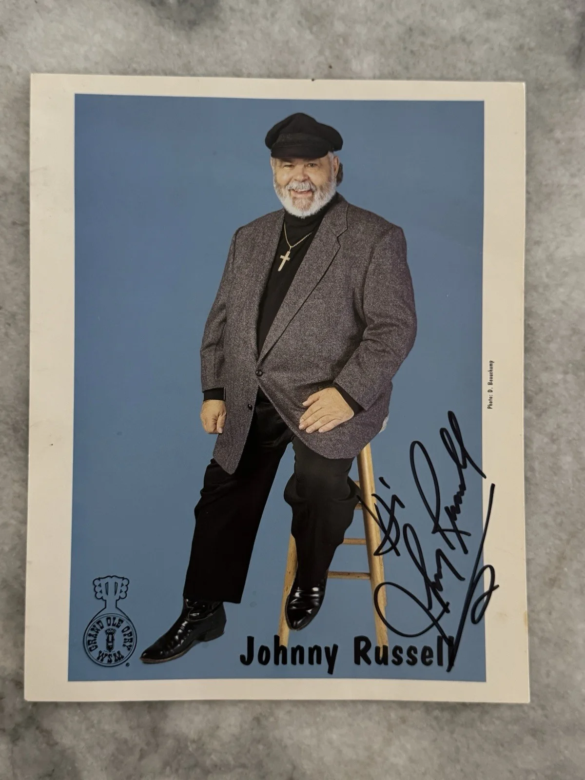 Johnny Russell (d. 2001) Signed Autograph 8.5x11 Photo Country Music HOF Legend, изображение 2