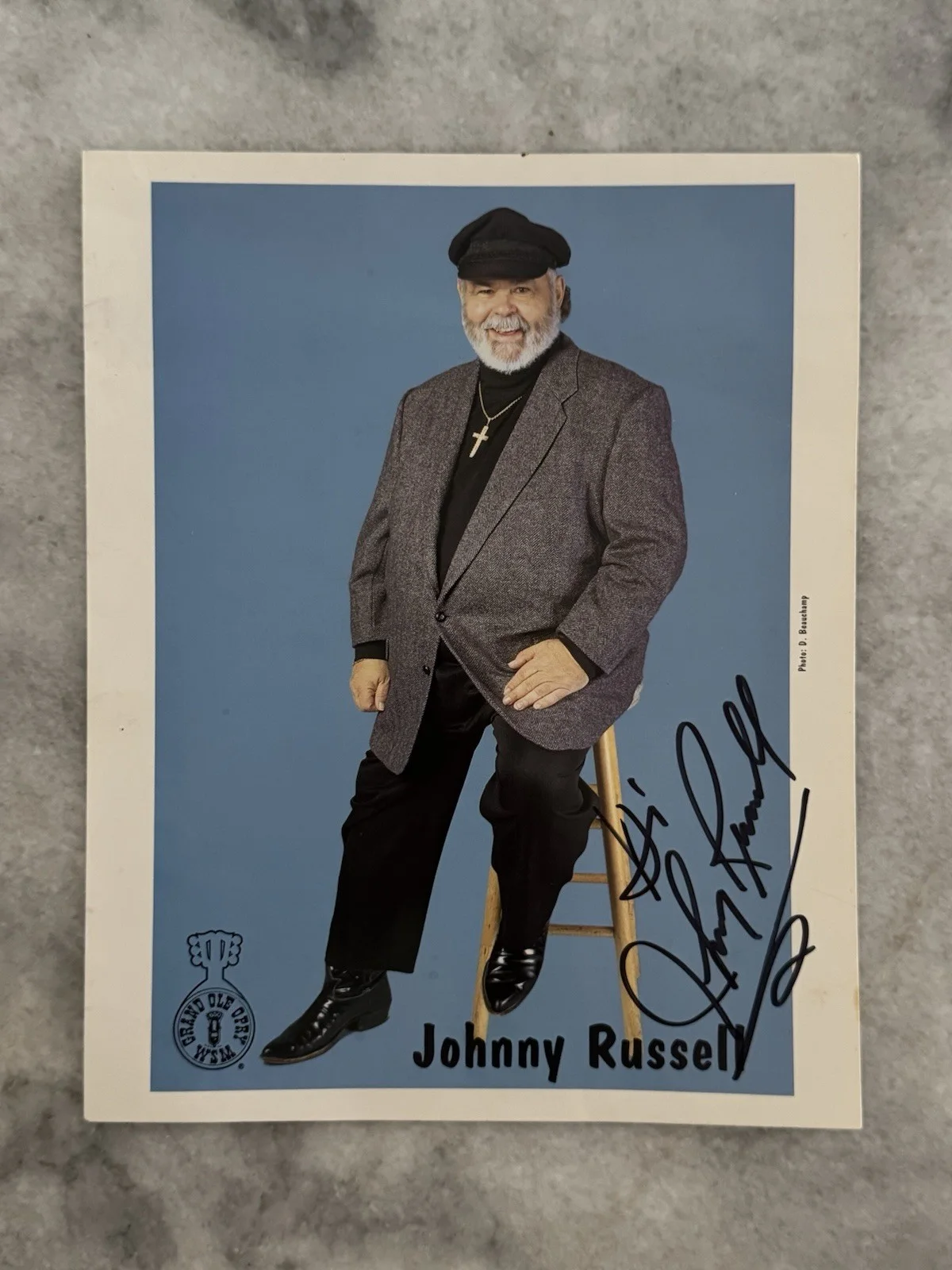 Johnny Russell (d. 2001) Signed Autograph 8.5x11 Photo Country Music HOF Legend, изображение 3