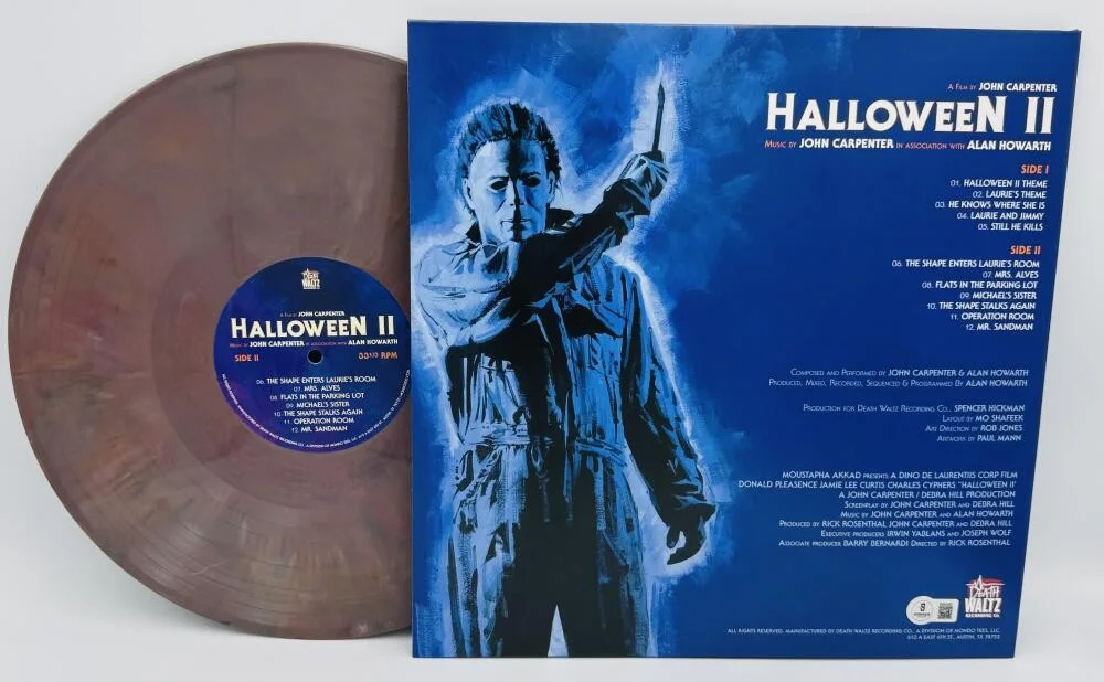 DICK WARLOCK — DICK WARLOCK SIGNED HALLOWEEN II ALBUM VINYL RECORD JOHN CARPENTER BAS HOLO K80, изображение 3