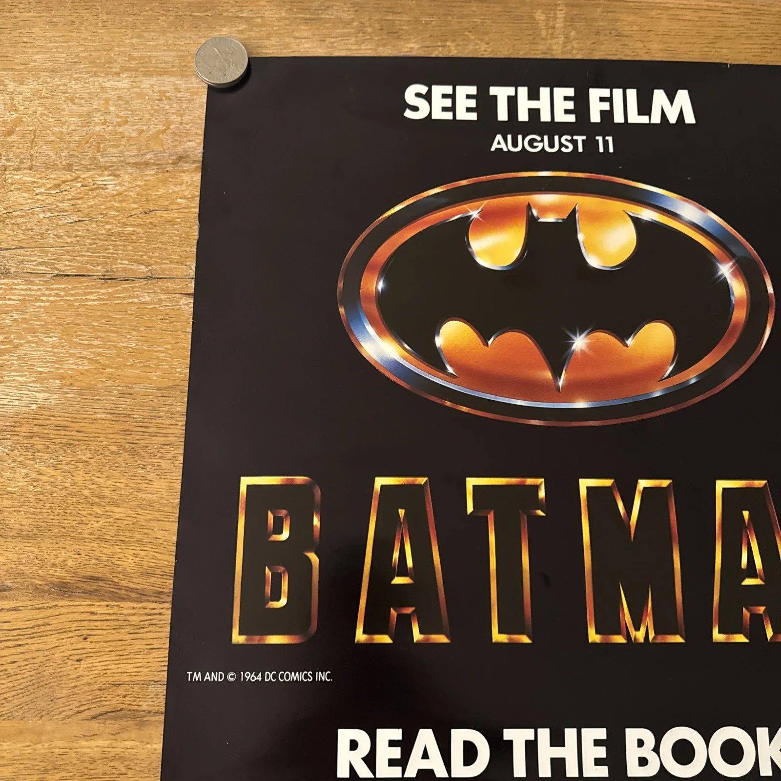 Batman 1989 Original Uk double crown Poster 20” x 30” rolled, image 2