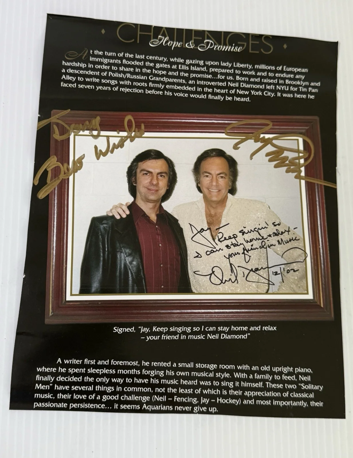 Jay White AUTOGRAPH Gold Marker Signed Photo + America's Diamond Program BONUS, изображение 3