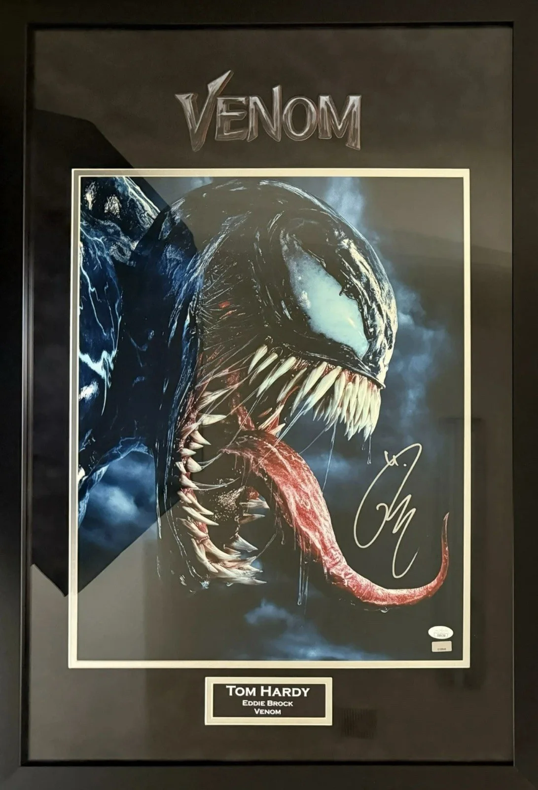 Tom Hardy — Tom Hardy autographed signed suede framed 16x20 photo Venom JSA COA
