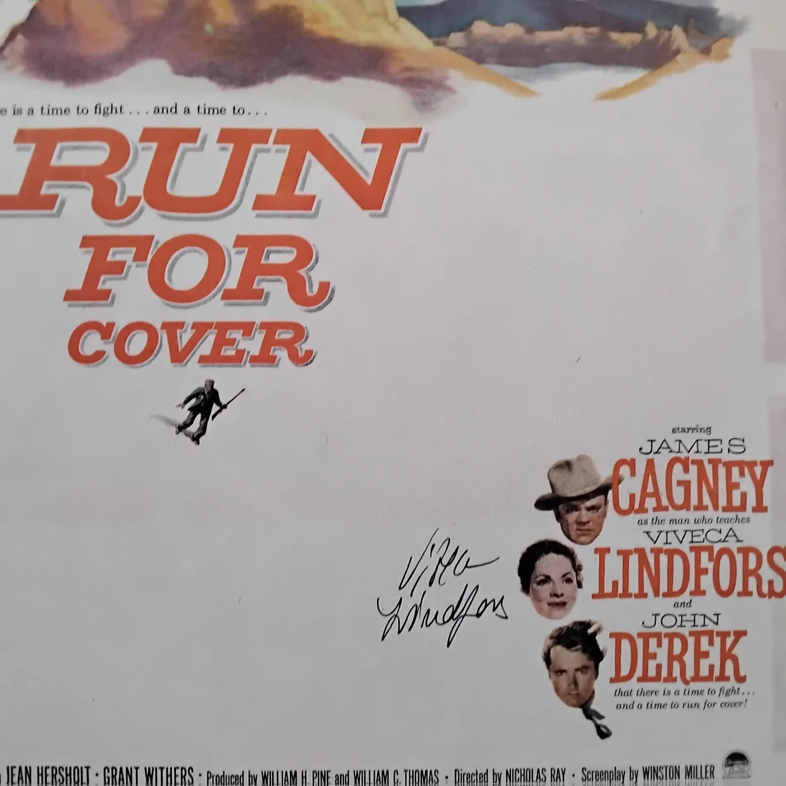 Viveca Lindfors SIGNED 1955 Mag Movie Ad Movie TV Actress Run For Cover Cagney, изображение 2