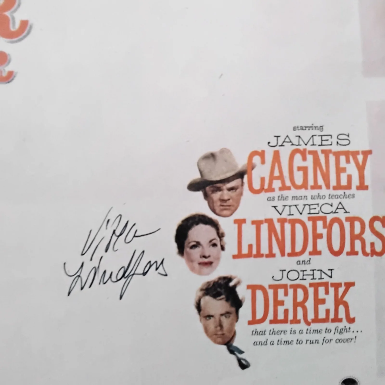 Viveca Lindfors SIGNED 1955 Mag Movie Ad Movie TV Actress Run For Cover Cagney, изображение 3