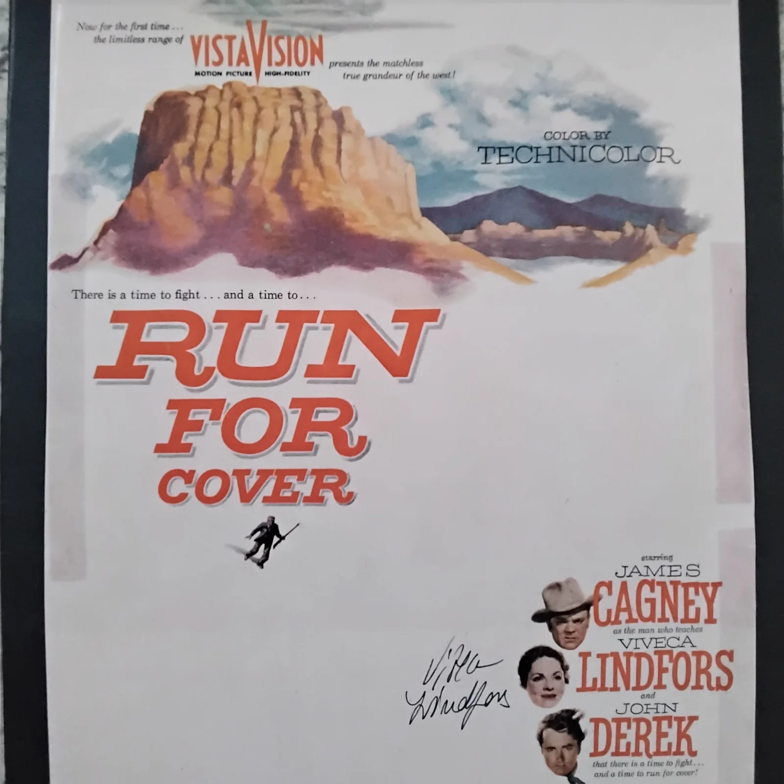 Viveca Lindfors SIGNED 1955 Mag Movie Ad Movie TV Actress Run For Cover Cagney, изображение 5