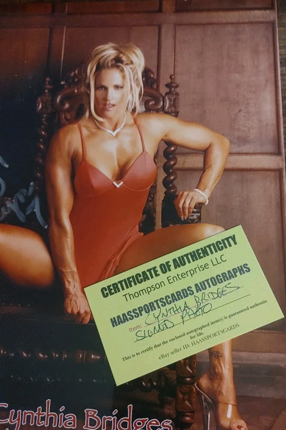 Cynthia Bridges — Cynthia Bridges Sexy 8x10 Body Builder Signed Autographed w/ COA., изображение 4