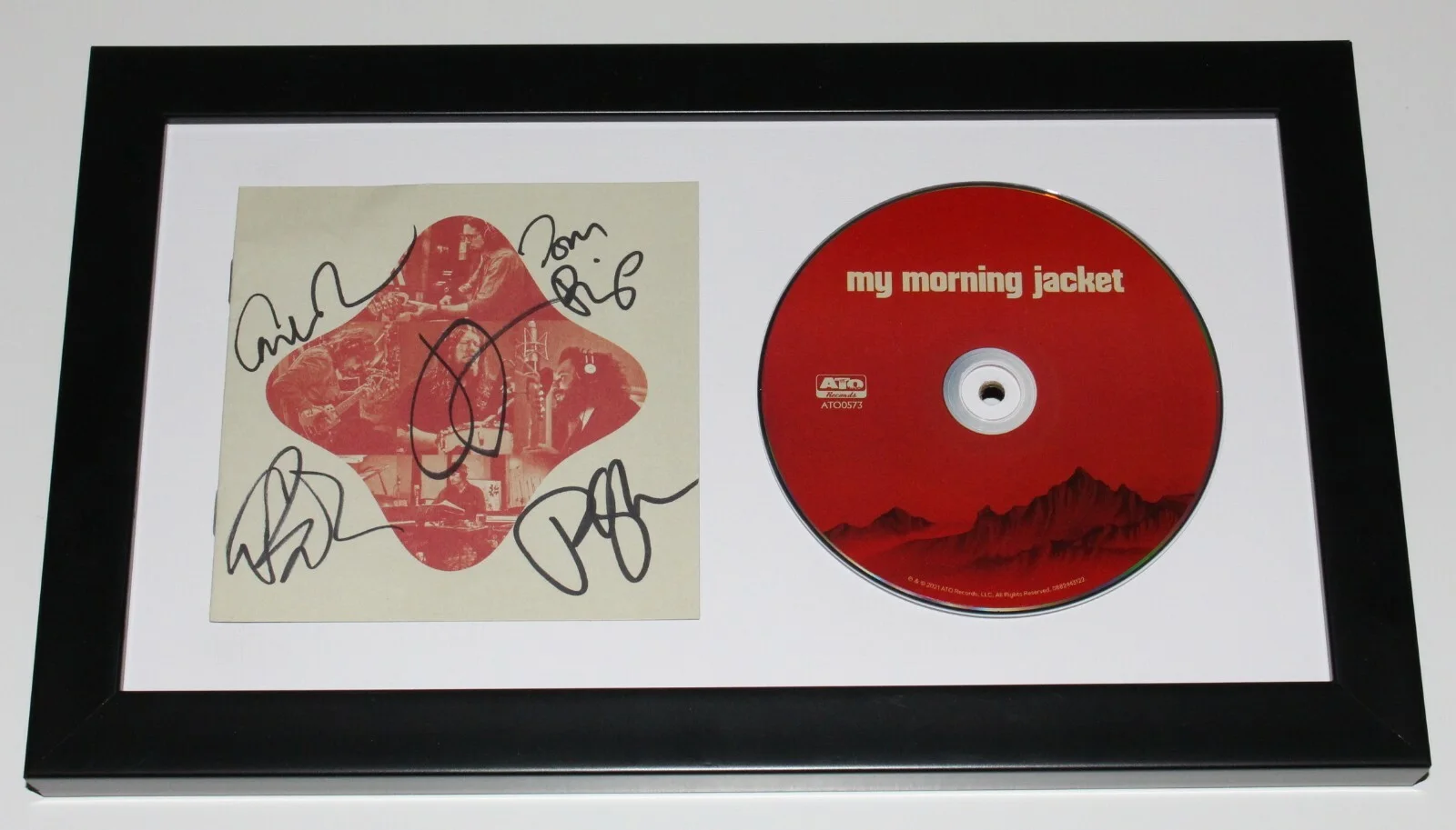 MY MORNING JACKET SIGNED FRAMED SELF TITLED CD COVER ALBUM w/COA JIM JAMES X5, изображение 2