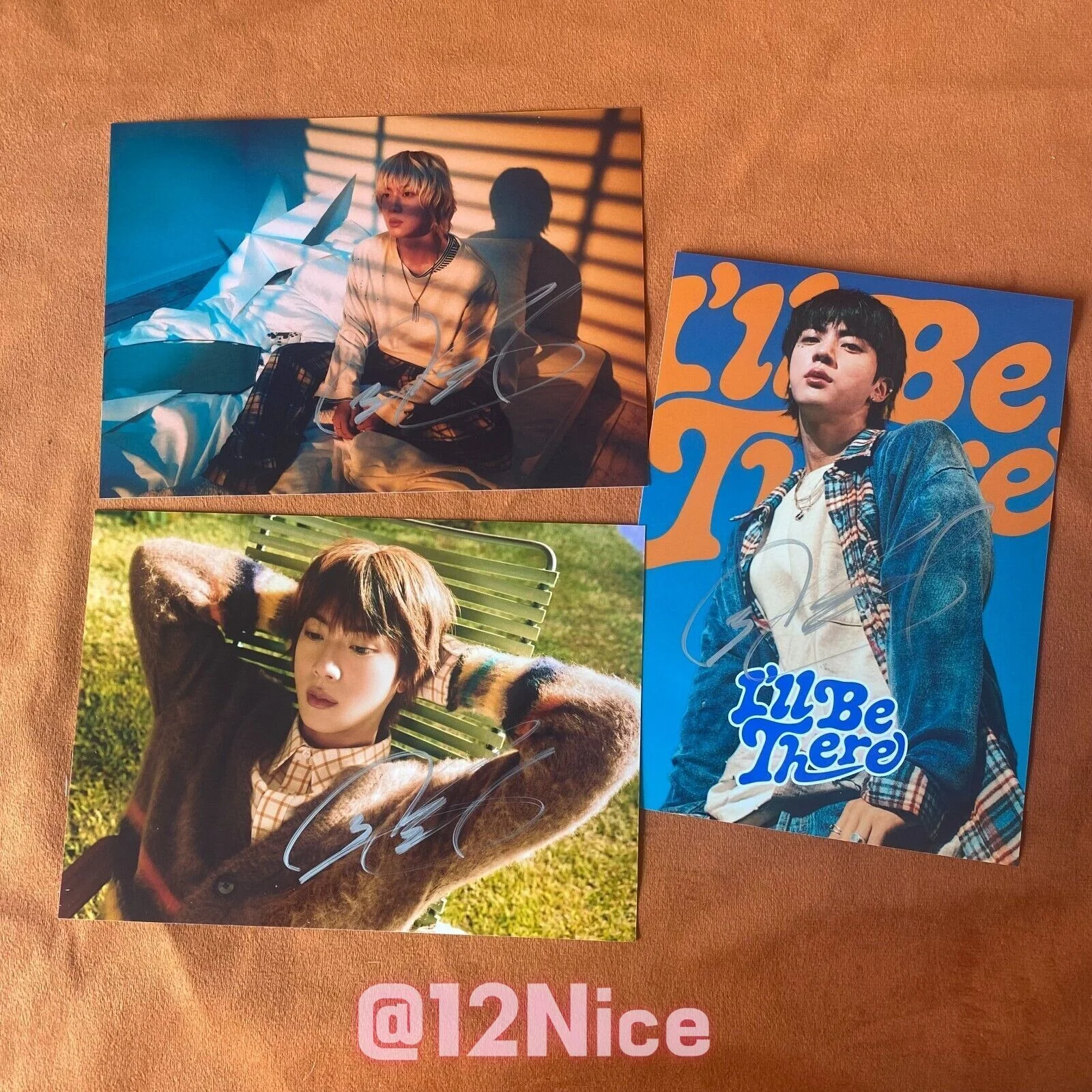 BTS JIN AUTOGRAPHED SIGNED PHOTO K-POP COLLECTION 4*6 2024B, image 2