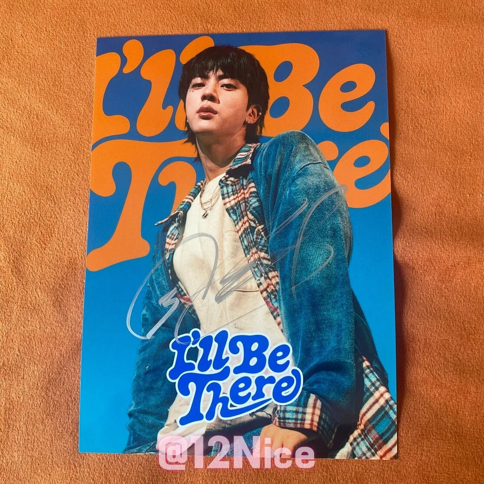 BTS JIN AUTOGRAPHED SIGNED PHOTO K-POP COLLECTION 4*6 2024B, image 3