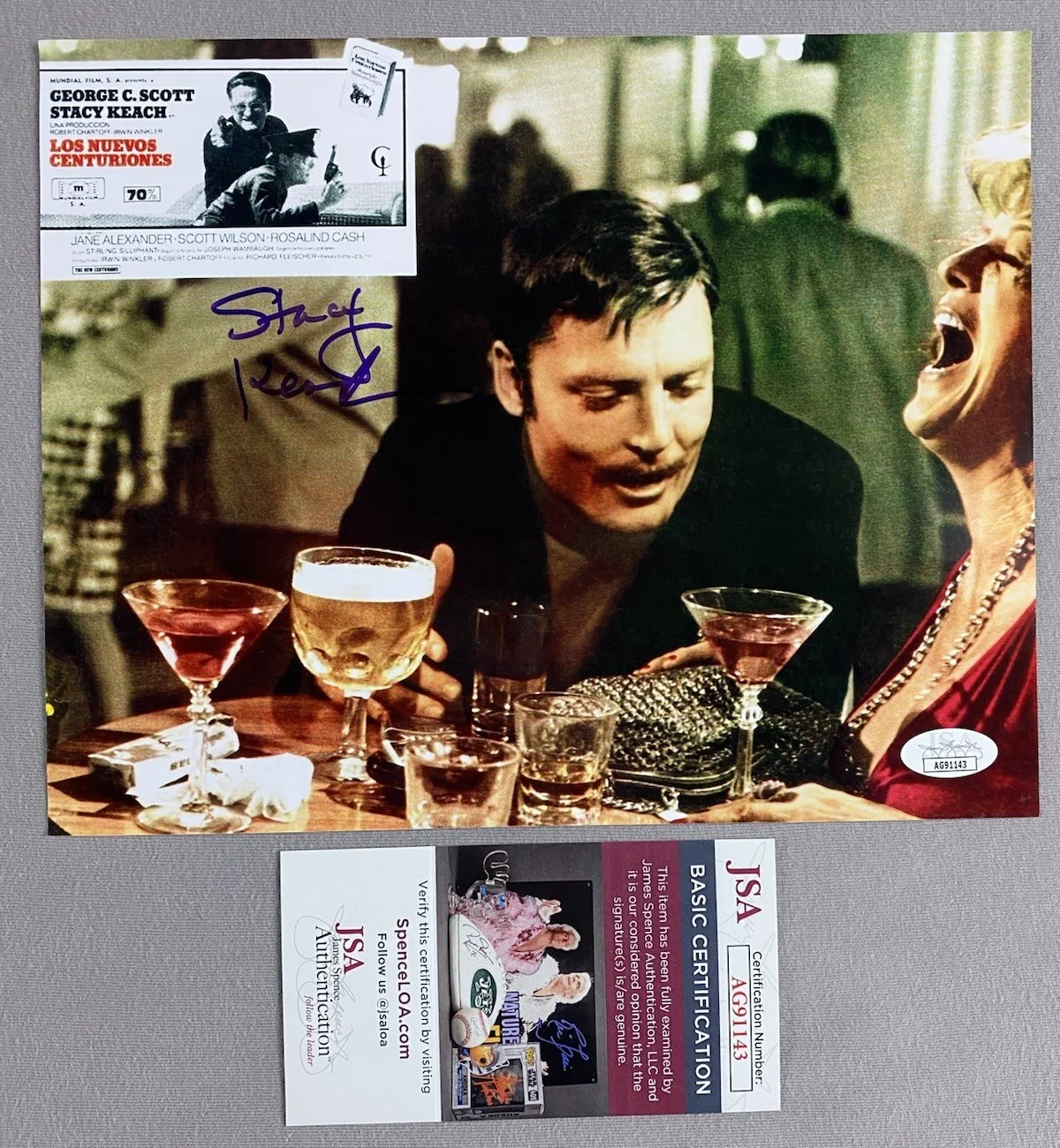 Stacy Keach — 1972 THE NEW CENTURIONS STACY KEACH AUTOGRAPH 8x10 FILM PHOTO JSA AG91143