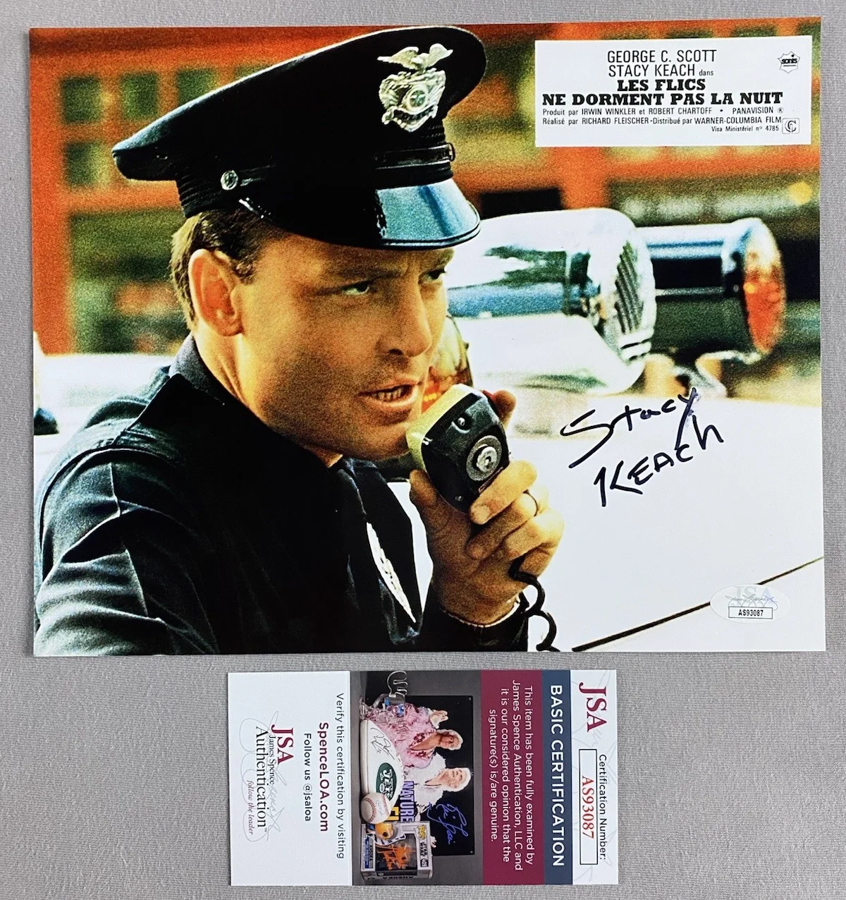 Stacy Keach — 1972 THE NEW CENTURIONS STACY KEACH AUTOGRAPH 8x10 FILM PHOTO JSA AS93087