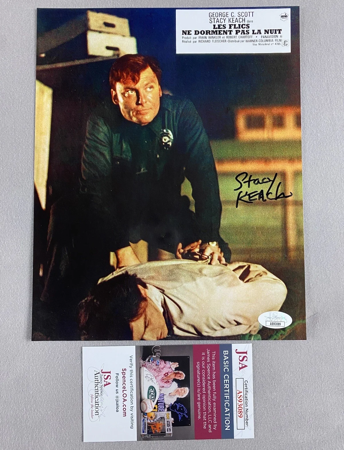 Stacy Keach — 1972 THE NEW CENTURIONS STACY KEACH AUTOGRAPH 8x10 FILM PHOTO JSA AS93089