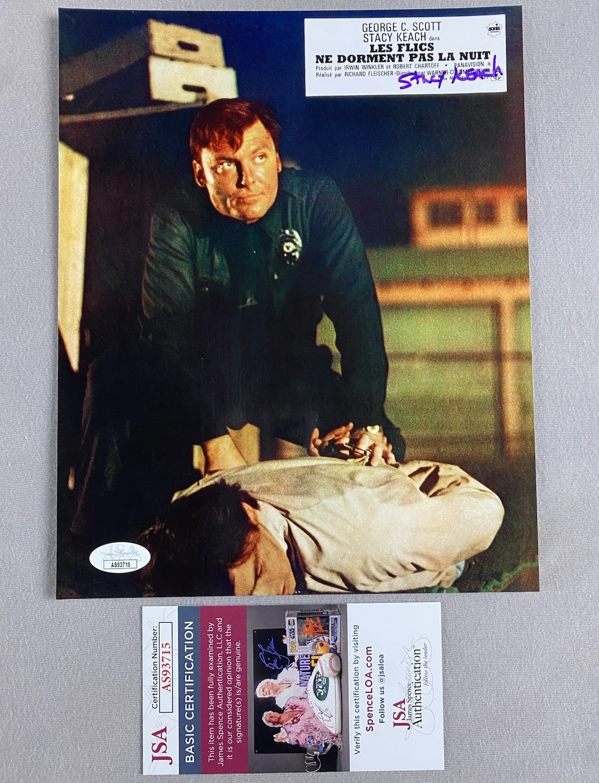 Stacy Keach — 1972 THE NEW CENTURIONS STACY KEACH AUTOGRAPH 8x10 FILM PHOTO JSA AS93715