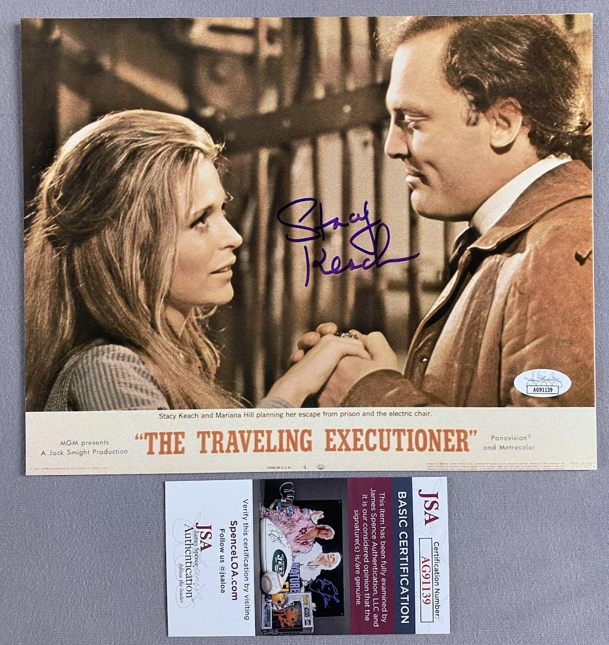 Stacy Keach — 1970 THE TRAVELING EXECUTIONER STACY KEACH AUTOGRAPH 8x10 FILM PHOTO JSA AG91139