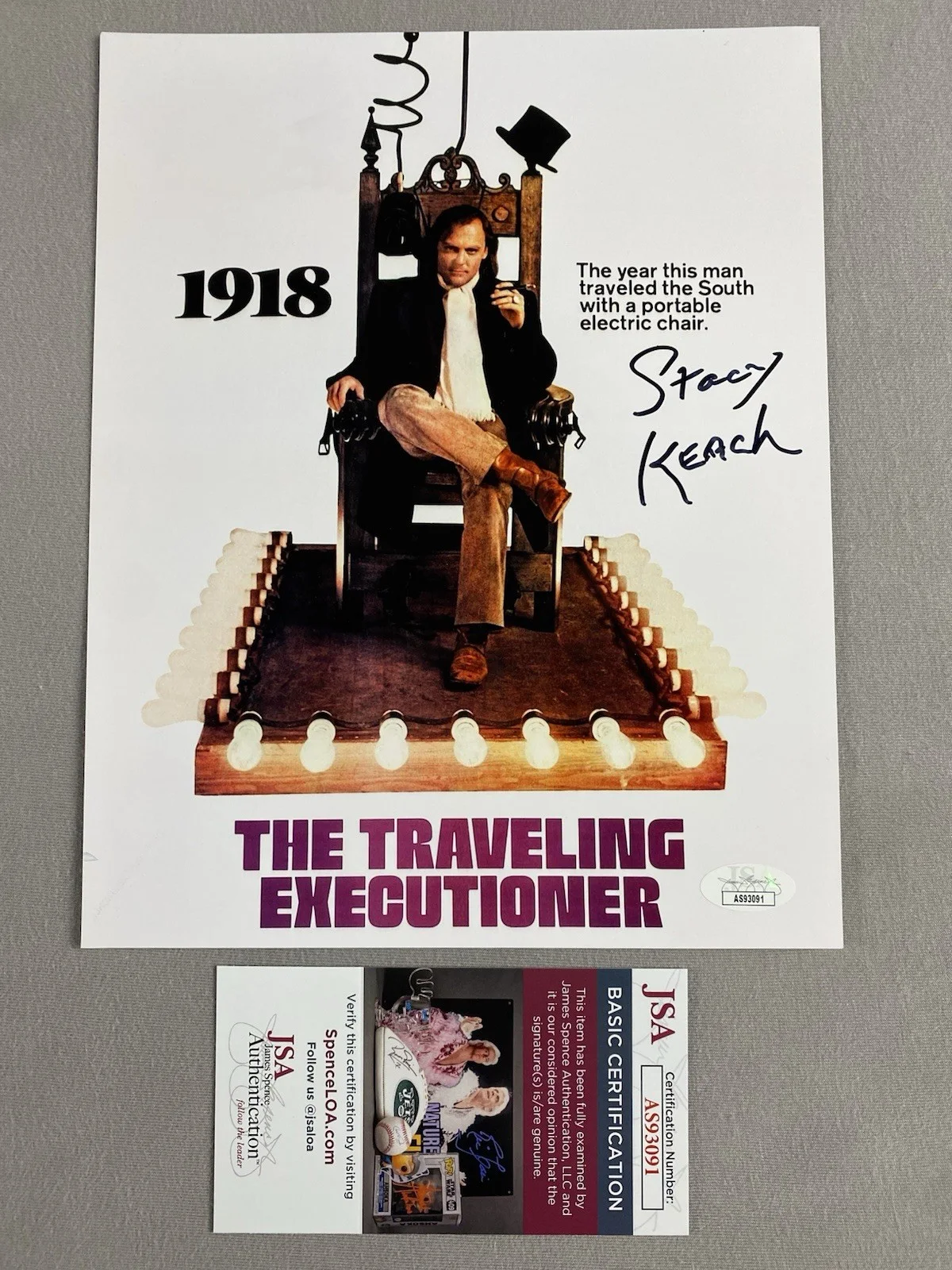 Stacy Keach — 1970 THE TRAVELING EXECUTIONER STACY KEACH AUTOGRAPH 8x10 FILM PHOTO JSA AS93091