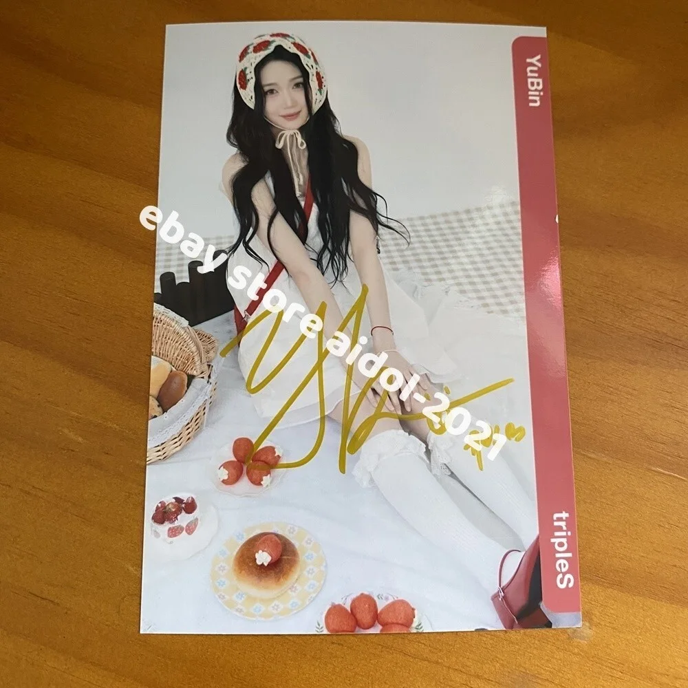 TripleS Yubin Autographed Signed Photo Picture K-POP 4*6 2025, изображение 4