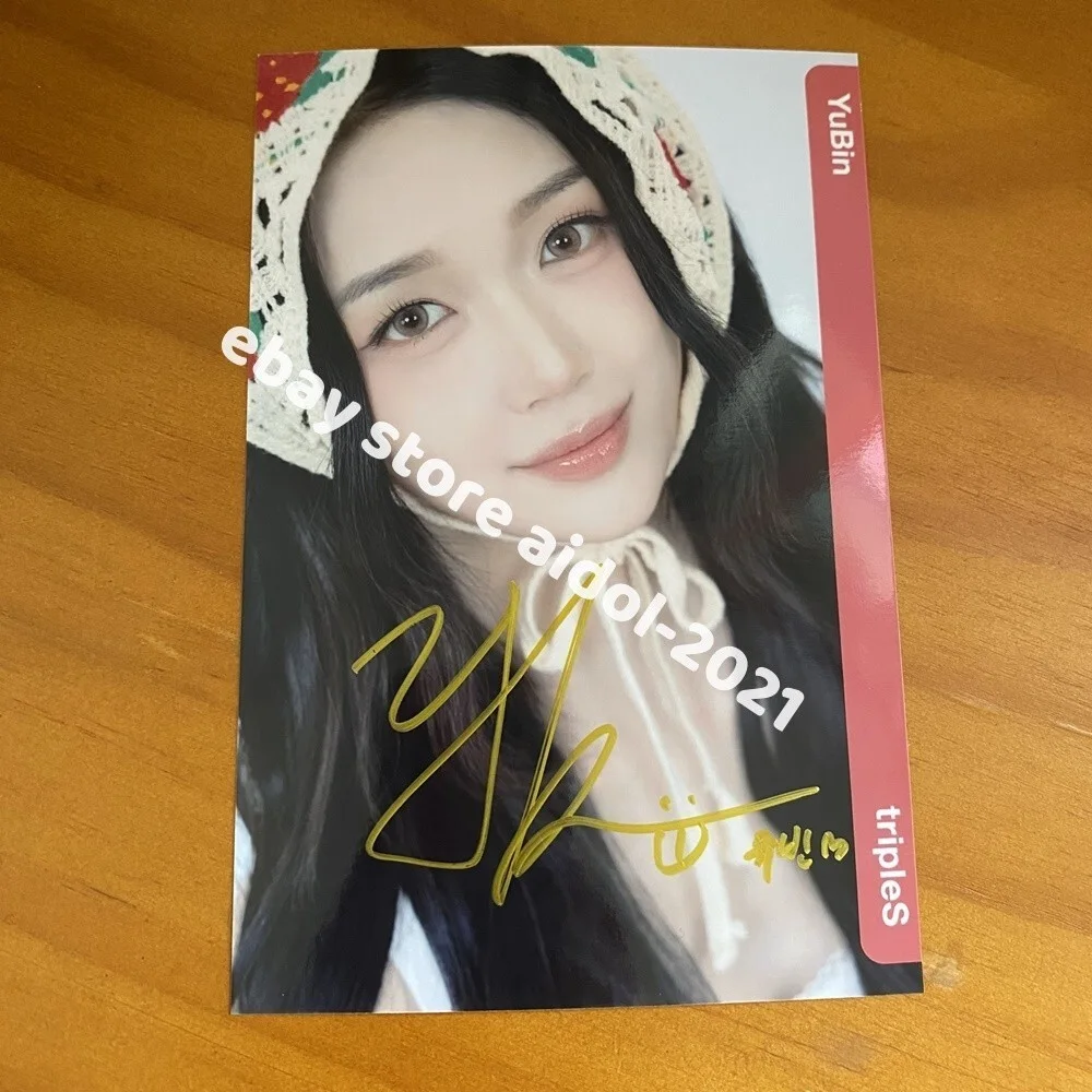 TripleS Yubin Autographed Signed Photo Picture K-POP 4*6 2025, изображение 5