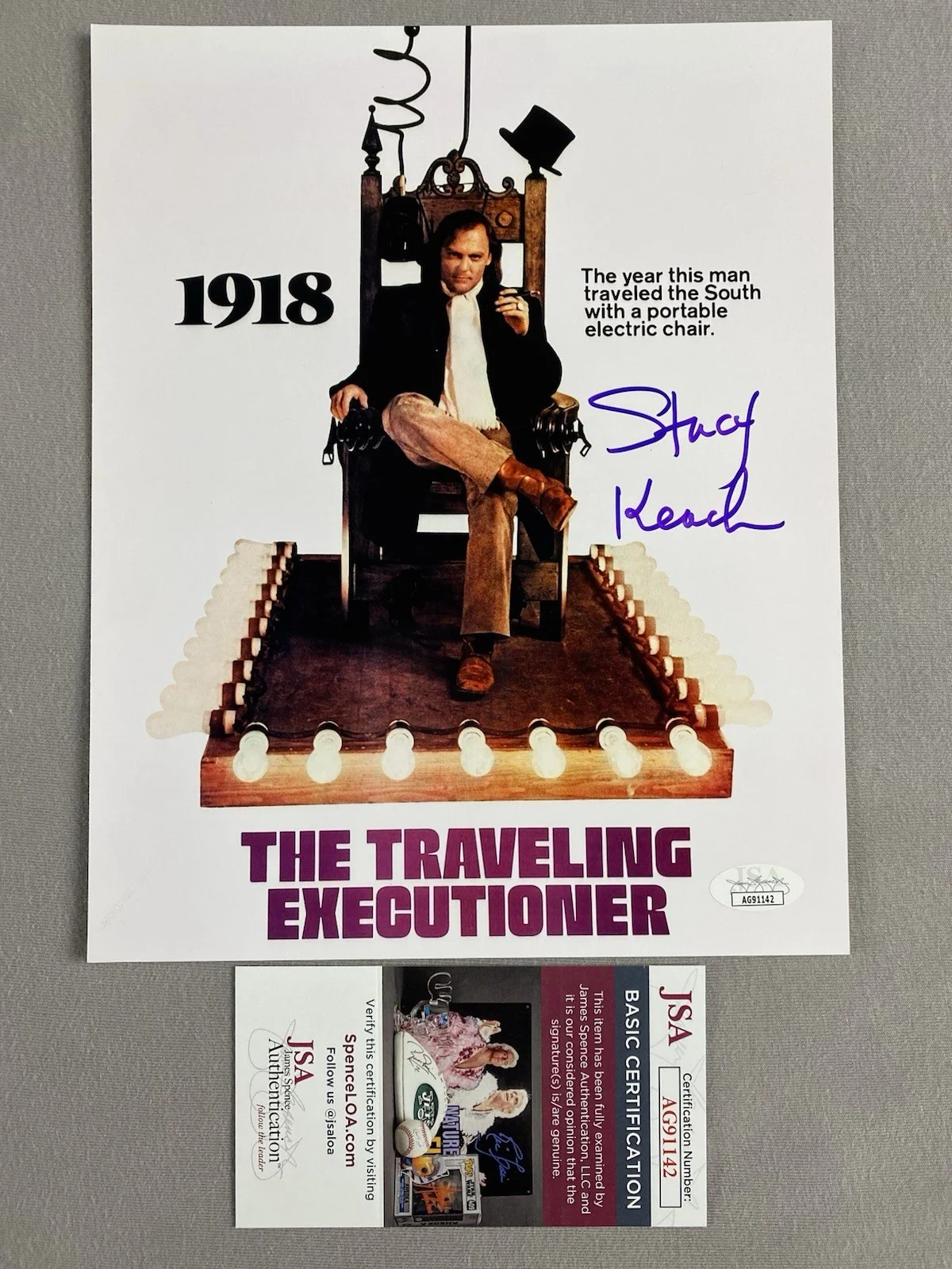 Stacy Keach — 1970 THE TRAVELING EXECUTIONER STACY KEACH AUTOGRAPH 8x10 FILM PHOTO JSA AG91142