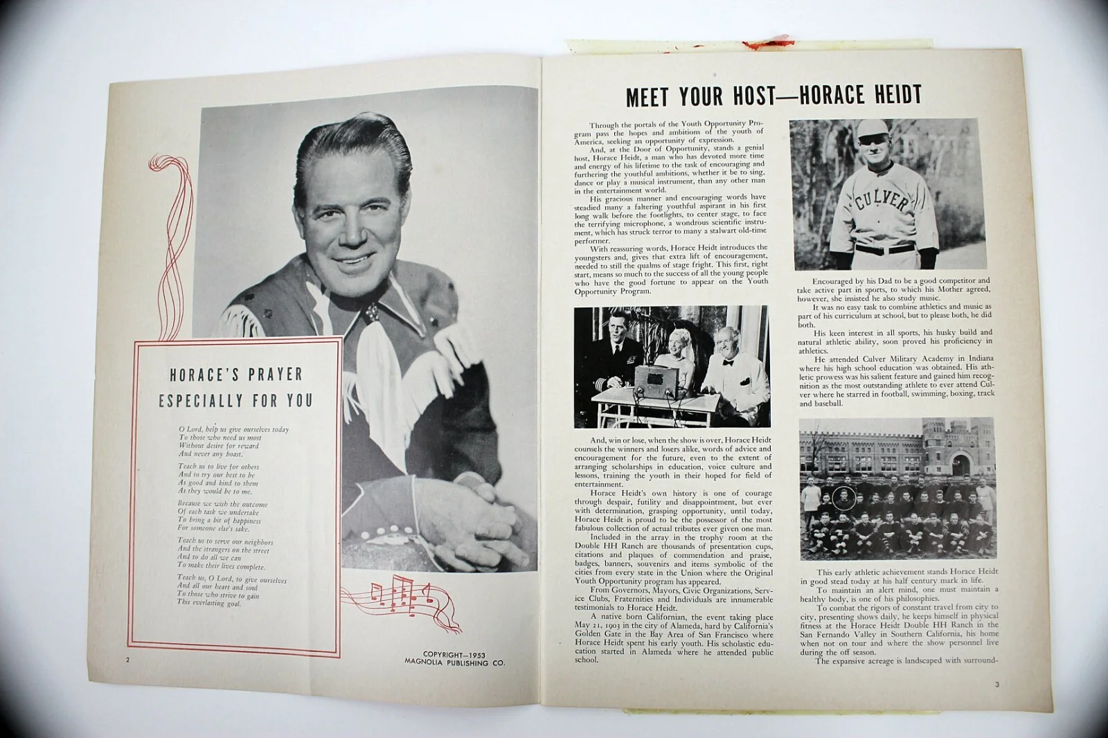 Horace Heidt American Big Band Pianist Concert Program with Tickets 1953, image 5